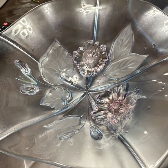 Mikasa Walther Cristal Floral Pastel Blue Calypso13’1/2 Bowl. - Picture 5 of 5